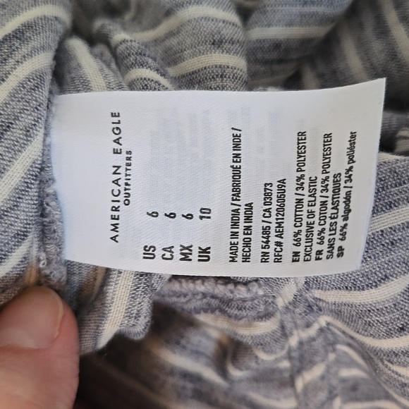 American Eagle Wide Leg Striped Jumpsuit Size 4 - Picture 9 of 9